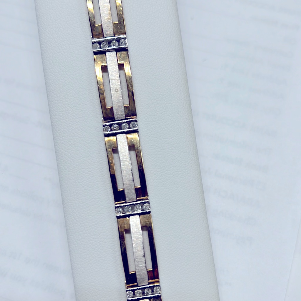 Diamonds Bracelet 10k Solid Yellow White Gold